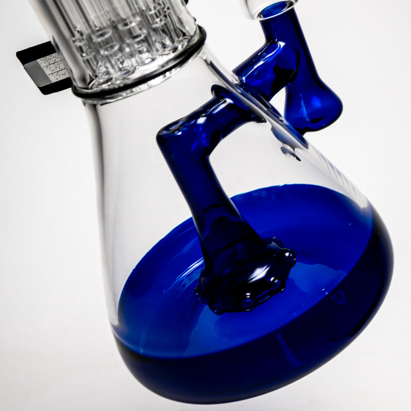 ROOR.US - 18” Fixed Beaker - 10 Arm Tree Perc - Cobalt - White Label - The Cave