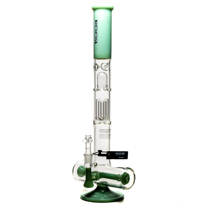 ROOR.US - 21" Inline Tube - Barrel Perc - Mint - Black & White Label - The Cave