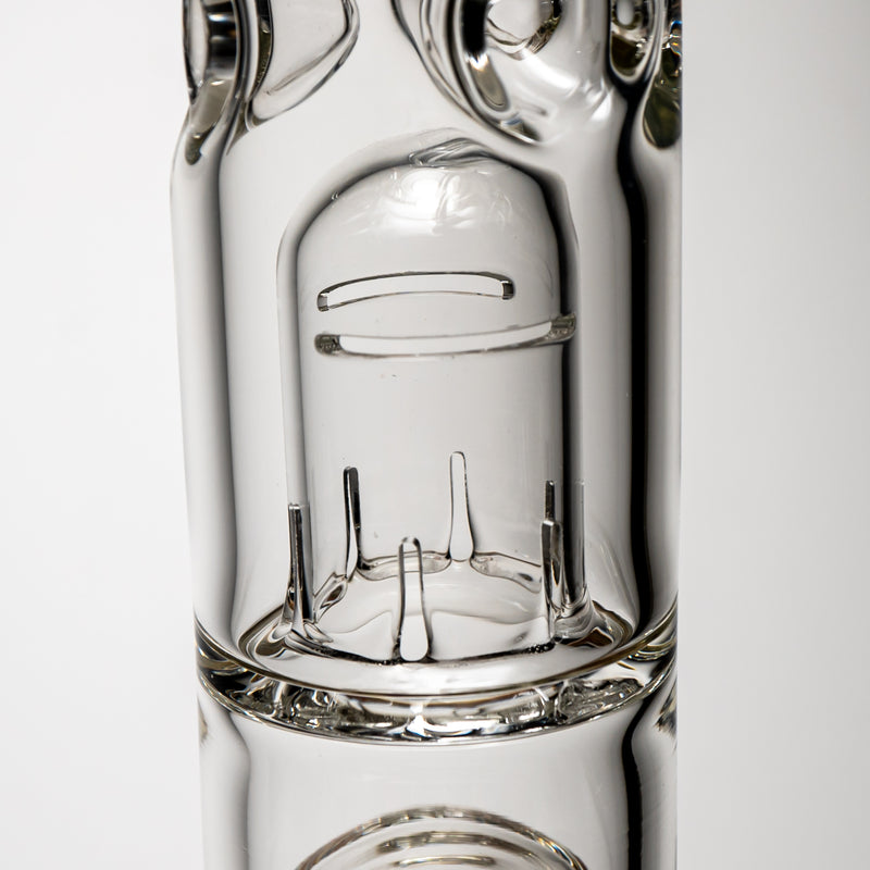 ROOR.US - 21" Inline Tube - Barrel Perc - Black & White - White Label - The Cave