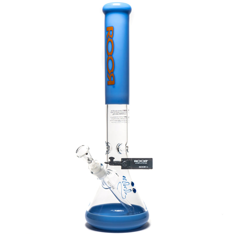 ROOR.US - 18" Beaker - 50x5 - Milky Blue - Orange & Blue Label - The Cave