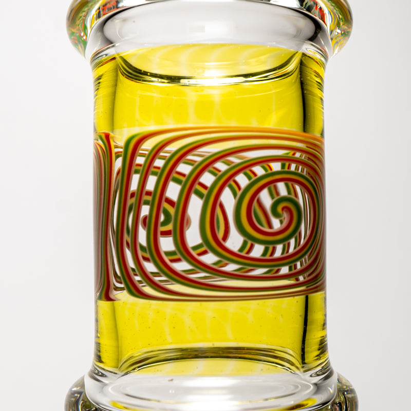 ROOR.US x Chase Adams - 18" Worked Beaker - 50x5 - Lemon Drop w/ Rasta Label - The Cave