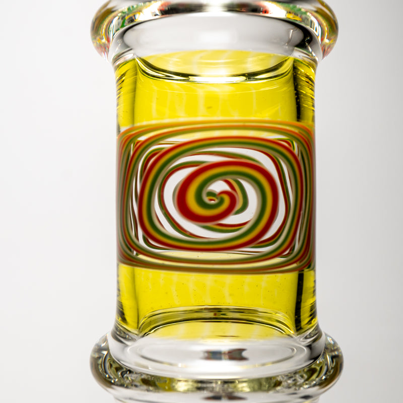 ROOR.US x Chase Adams - 18" Worked Beaker - 50x5 - Lemon Drop w/ Rasta Label - The Cave