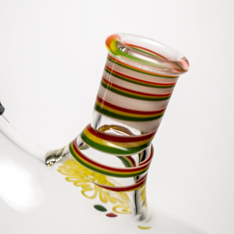 ROOR.US x Chase Adams - 18" Worked Beaker - 50x5 - Lemon Drop w/ Rasta Label - The Cave