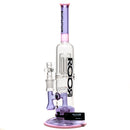 ROOR.US - Fixed Double Chamber Bubbler - Barrel Perc - Purple & Pink - The Cave