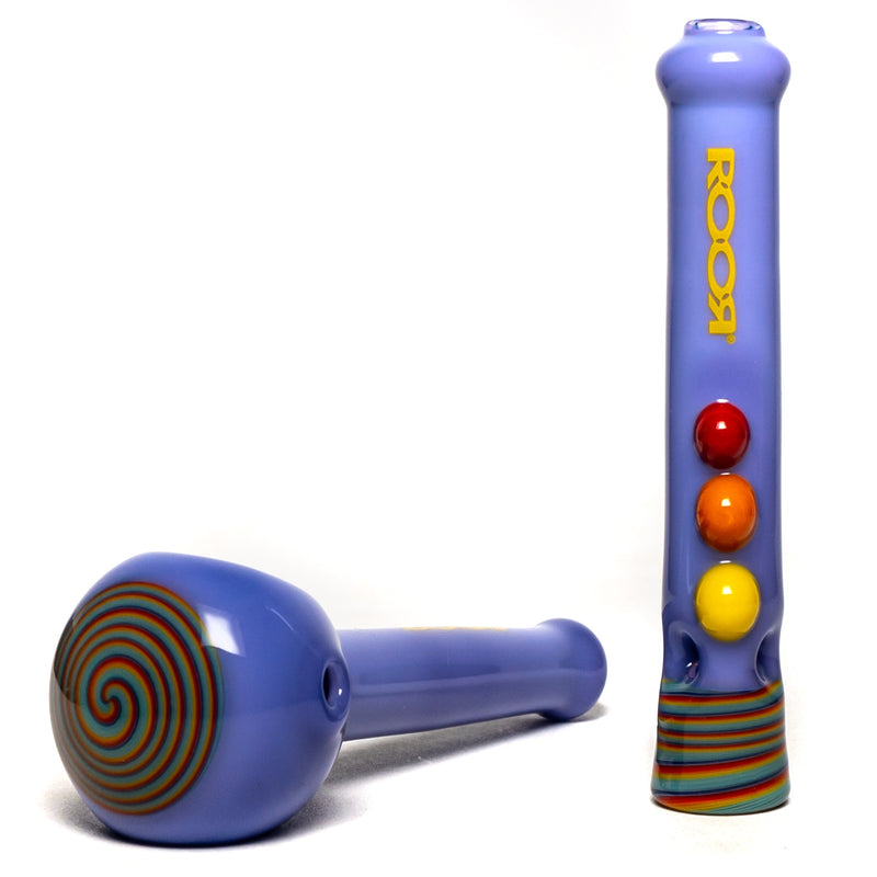 ROOR x Chase Adams - Worked Spoon & Chillum Set - Milky Purple w/ Yellow Label - The Cave