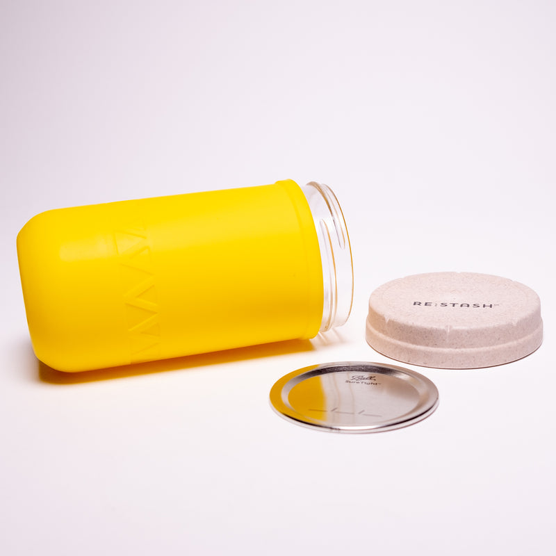 Re:Stash - Yellow Jar w/ White Lid - 12oz - The Cave