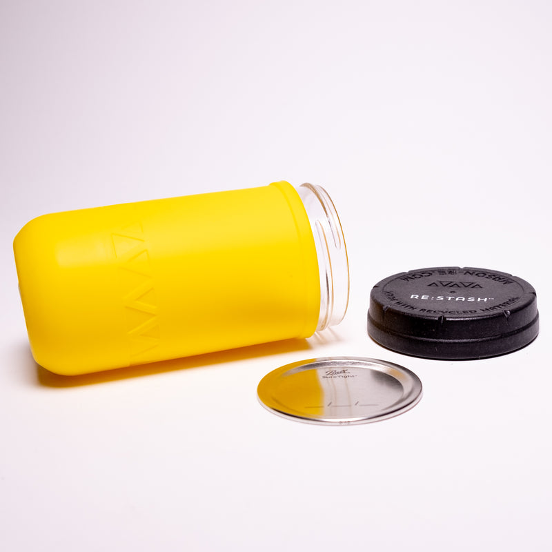 Re:Stash - Yellow Jar w/ Black Lid - 12oz - The Cave