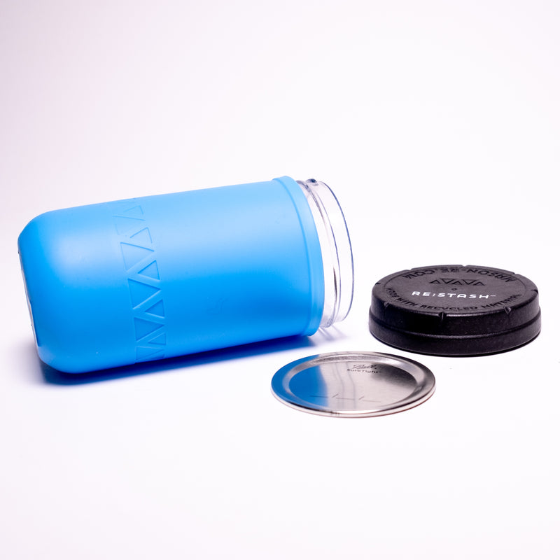 Re:Stash - Blue Jar w/ Black Lid - 12oz - The Cave