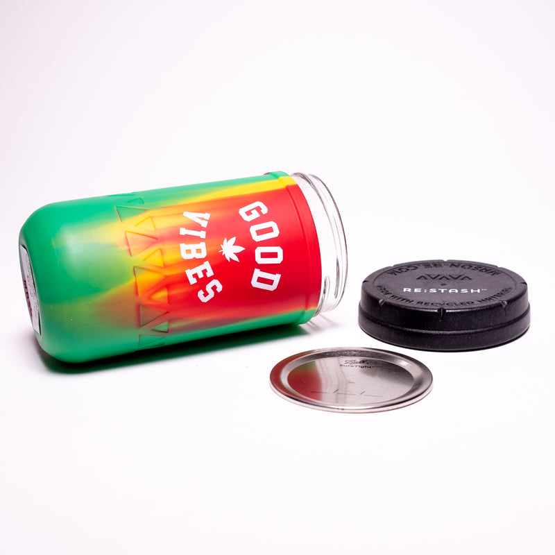 Re:Stash - Rasta Tie Die "Good Vibes" Jar - 12oz - The Cave