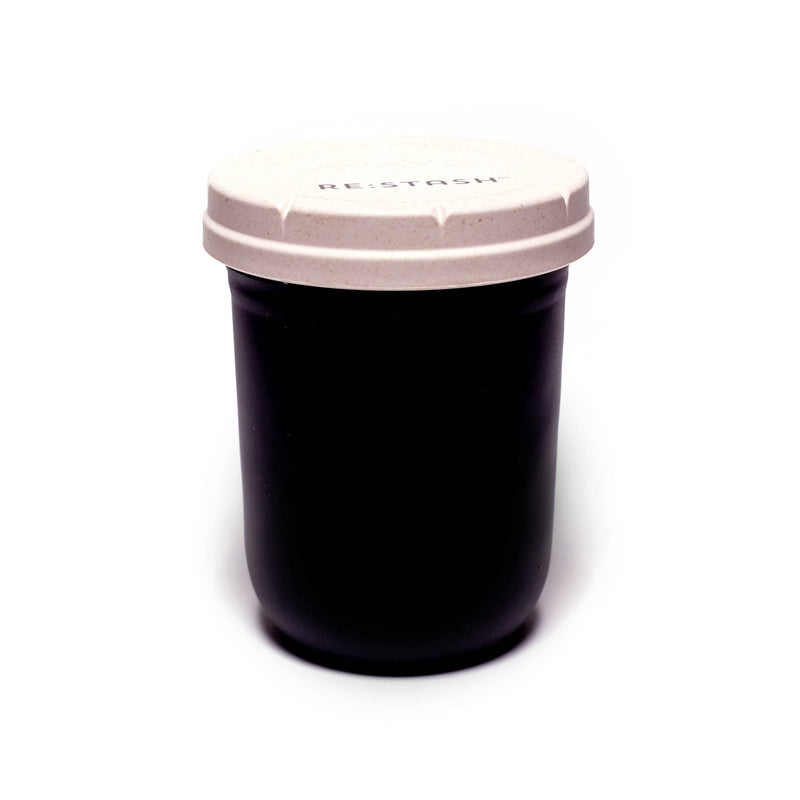 Re:Stash - Black Jar w/ White Lid - 16oz - The Cave