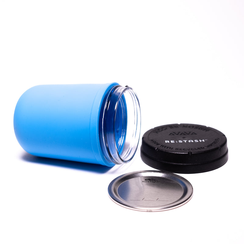 Re:Stash - Blue Jar w/ Black Lid - 8oz - The Cave