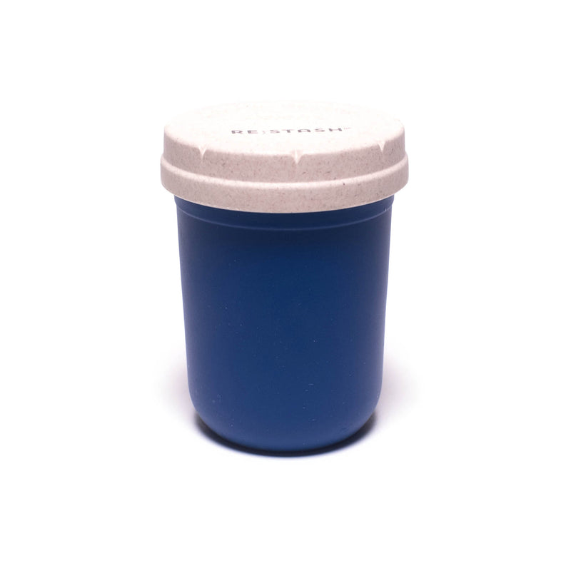 Re:Stash - Dark Blue Jar w/ White Lid - 8oz - The Cave