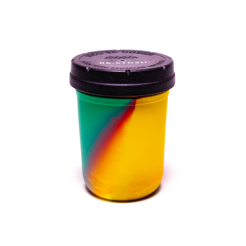 Re:Stash - Rasta Tie Dye Jar w/ Black Lid - 8oz - The Cave