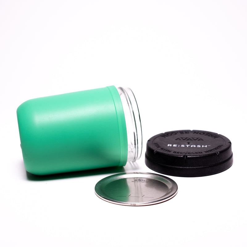 Re:Stash - Green Jar w/ Black Lid - 8oz - The Cave