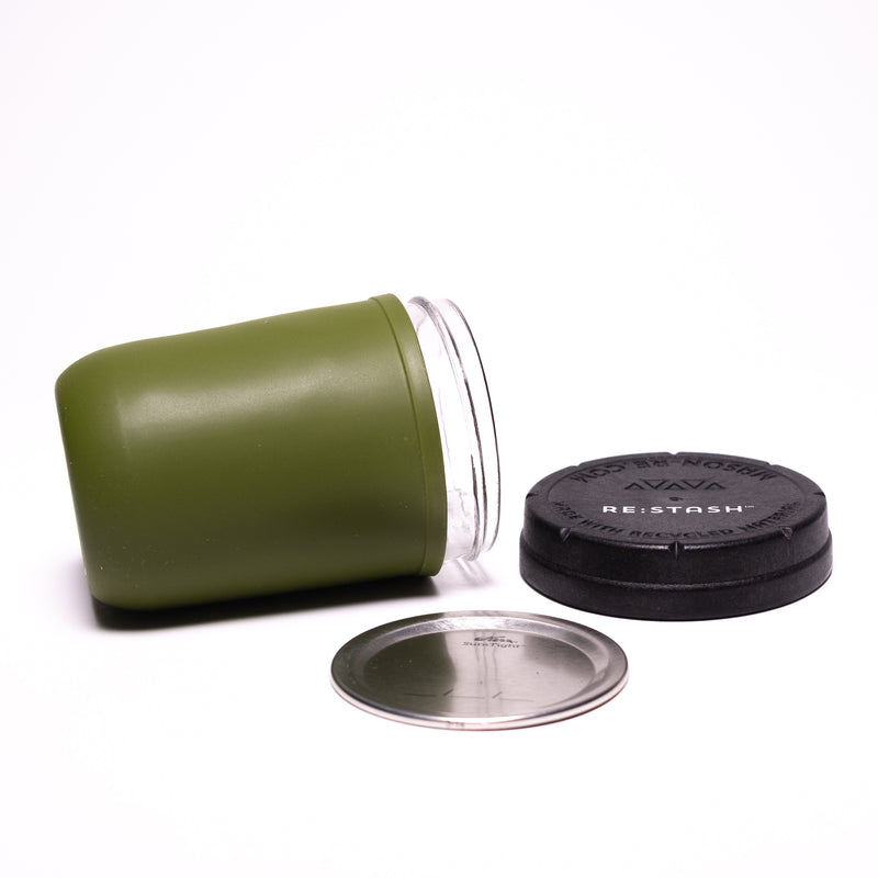 Re:Stash - Cedar Green Jar w/ Black Lid - 8oz - The Cave