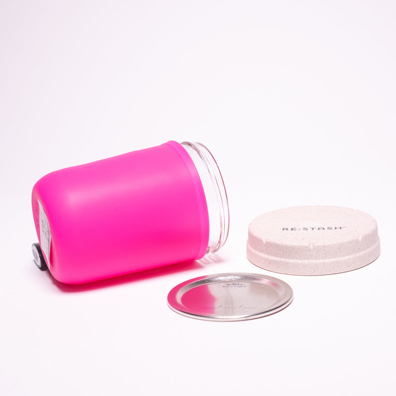 Re:Stash - Pink Jar w/ White Lid - 8oz - The Cave