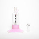 ROOR - Fixed Bubbler w/ Barrel Perc - Pink & White - Black & White Label - The Cave