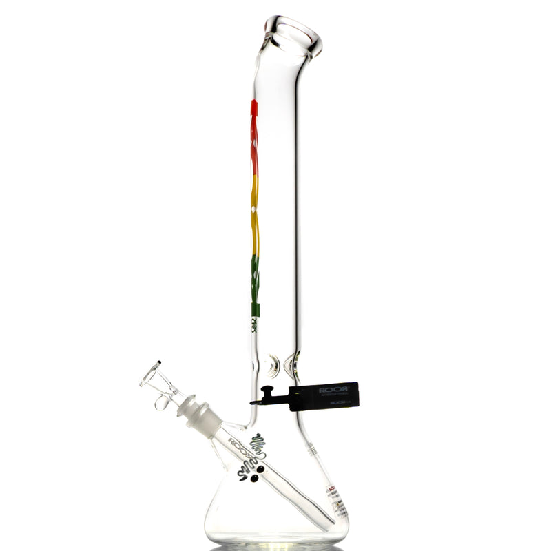 ROOR.US - 99 Series - 18" Bent Neck Beaker - 45x5 - Rasta (No Outline) - The Cave