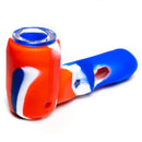 Shooters - 4" Silicone & Glass Hammer Hand Pipe - Red, White & Blue - The Cave