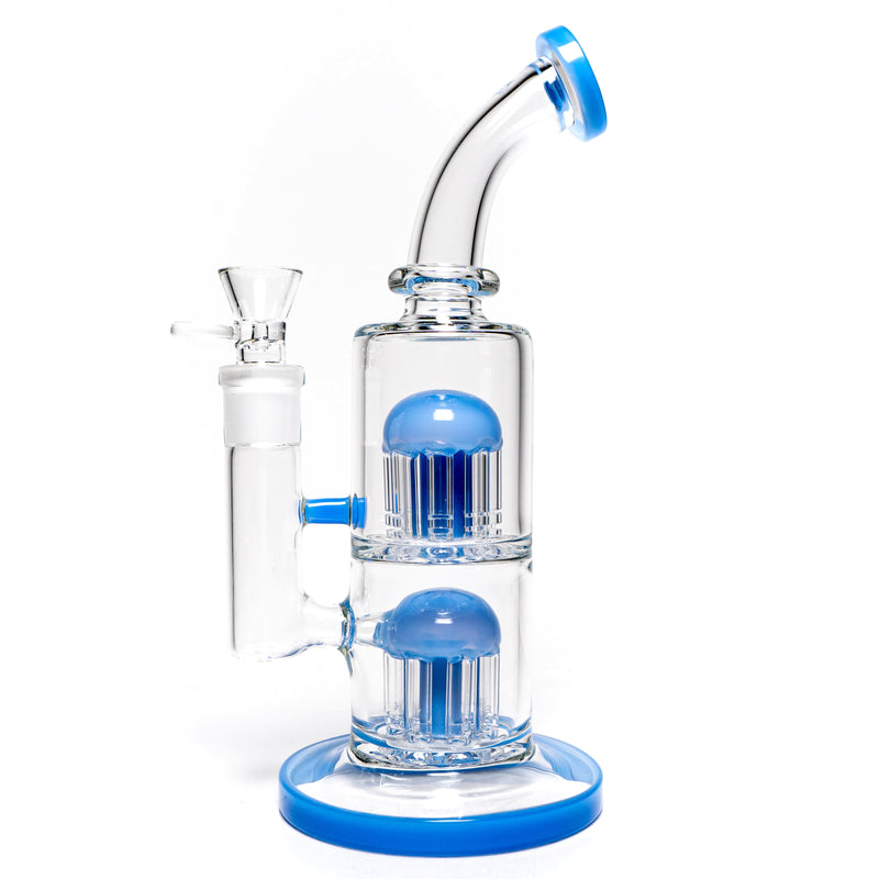 Shooters - Double Tree Perc Rig - Milky Blue Accents - The Cave