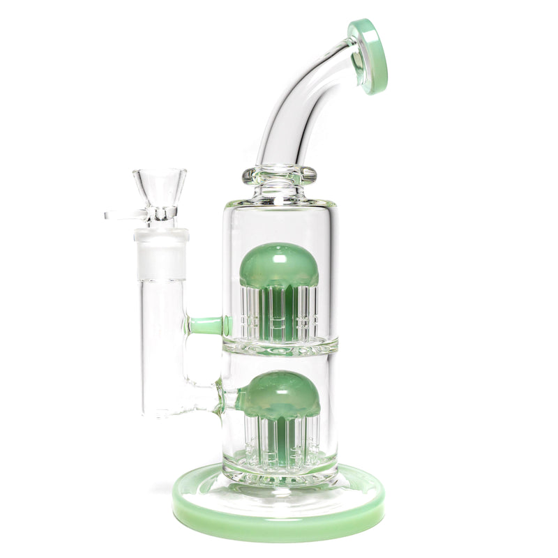 Shooters - Double Tree Perc Rig - Milky Green Accents - The Cave