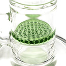 Shooters - Double Chamber Bubbler - Honeycomb to 6 Arm Tree Perc - Green - The Cave