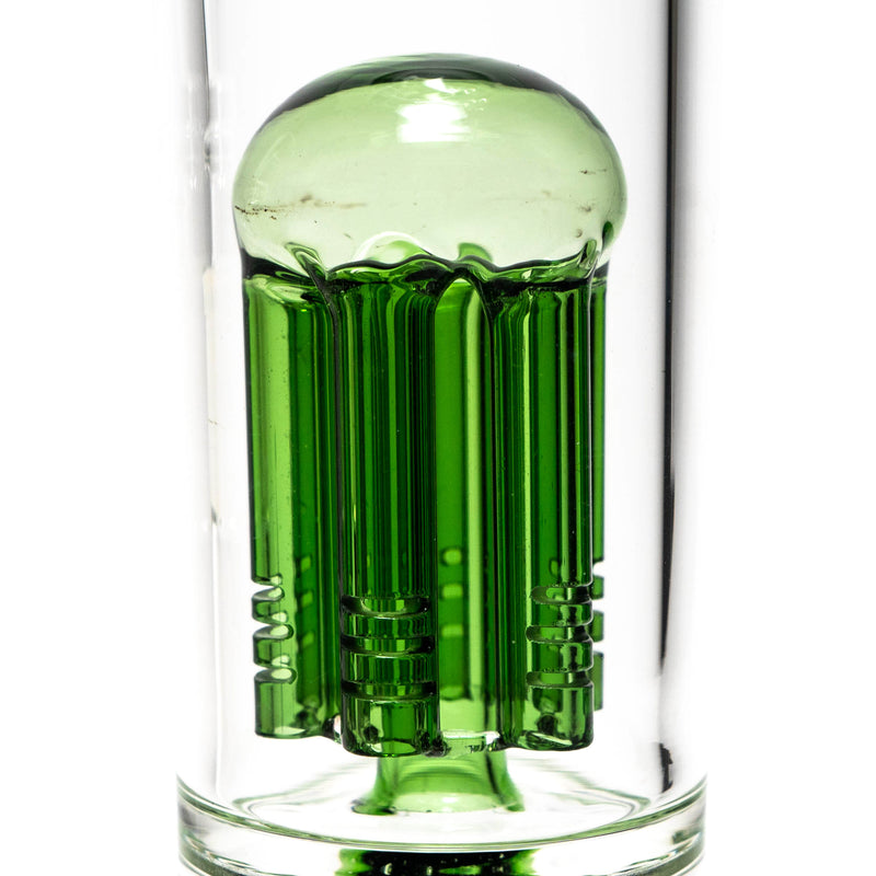 Shooters - Double Chamber Bubbler - Honeycomb to 6 Arm Tree Perc - Green - The Cave