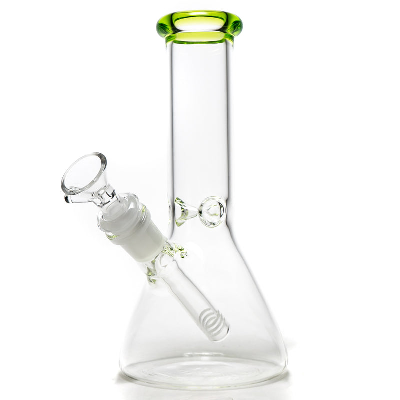 Shooters - 8" Beaker - Transparent Green Accent - The Cave