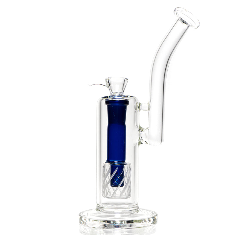 Shooters - Double Slitted Bubbler - Blue Accents - The Cave