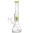 Shooters - 12" Diamond Base Beaker - Tree Perc - Milky Green - The Cave