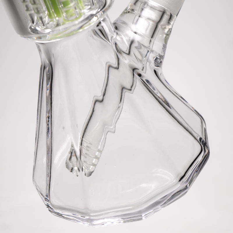 Shooters - 12" Diamond Base Beaker - Tree Perc - Milky Green - The Cave