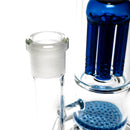 Shooters - Double Chamber Bubbler - Honeycomb to 6 Arm Tree Perc - Blue - The Cave
