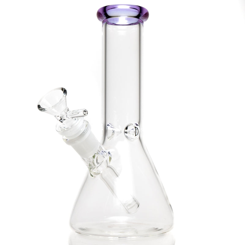 Shooters - 8" Beaker - Transparent Purple Accent - The Cave