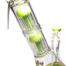 Phoenix Star - 14" Double Tree Beaker - 8 Arm - Milky Green - The Cave