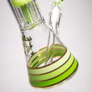 Phoenix Star - 14" Double Tree Beaker - 8 Arm - Milky Green - The Cave