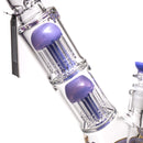 Phoenix Star - 14" Double Tree Beaker - 8 Arm - Milky Purple - The Cave