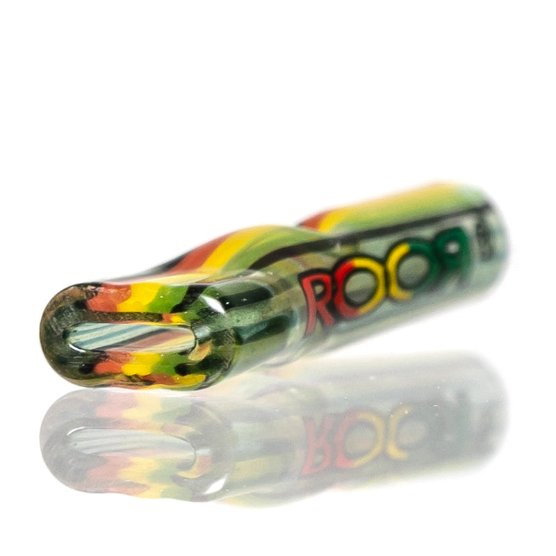 ROOR - Custom Tips - Flat Tip - Green Sparkle & Rasta Linework