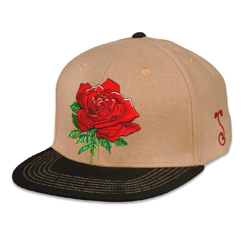 Grassroots - Stanley Mouse Red Rose Tan Snapback Hat - Large/XL - The Cave