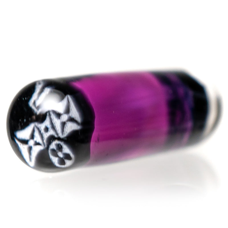 Steve H Glass - Artist Series Pillar - Black & White Monogram - Amethyst - The Cave