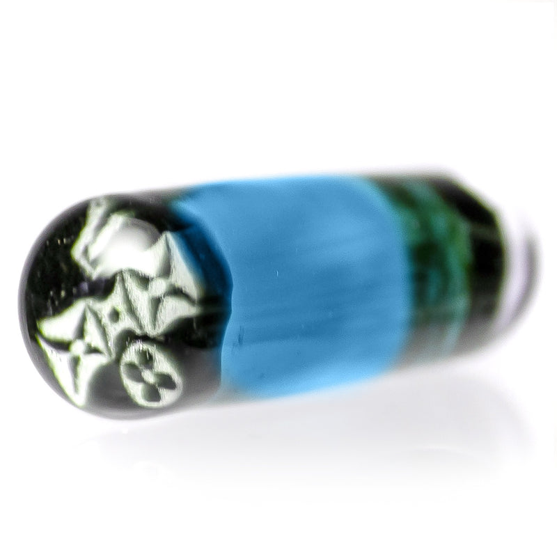 Steve H Glass - Artist Series Pillar - Black & White Monogram - Blue Dream - The Cave