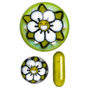 Steve H Glass - Standard Series Slurper Set - 3 Piece - Happy Flower - CFL Sunset Slyme - The Cave