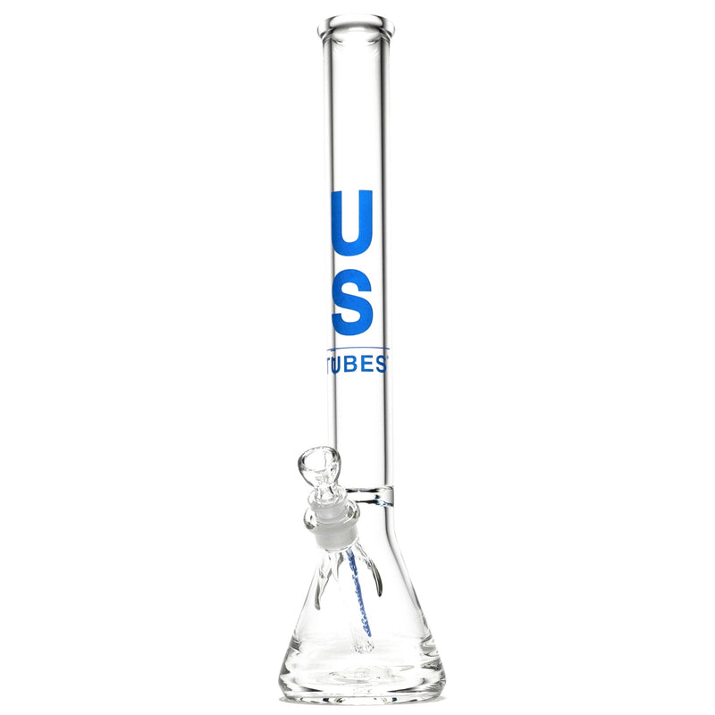 US Tubes - 20" Beaker 50x7 w/ 24mm Joint - Constriction - Blue Vertical Label - The Cave