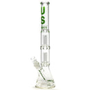 US Tubes - 21" Double Circ Beaker w/ 24mm - 50x5 - Green Vertical Label - The Cave