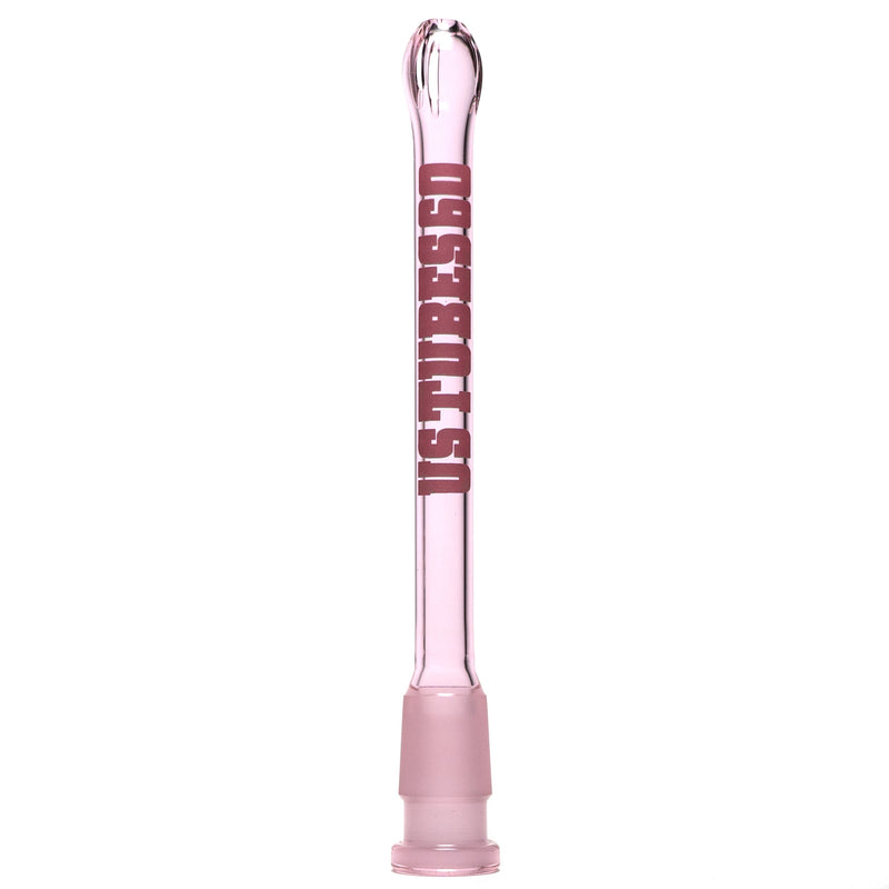 US Tubes - 18/14mm Female 3 Slit Downstem - 6.0" - Pink w/ Pink - The Cave