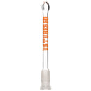 US Tubes - 18/14mm Female 3 Slit Downstem - 6.0" - Clear w/ Orange - The Cave