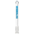 US Tubes - 18/14mm Female 3 Slit Downstem - 6.0" - Clear w/ Light Blue - The Cave
