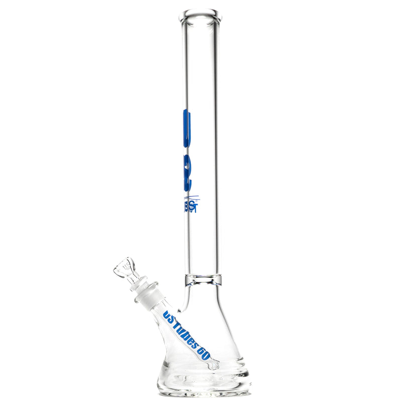 US Tubes - 20" Beaker 50x7 w/ 24mm Joint - Constriction - Blue Vertical Label - The Cave