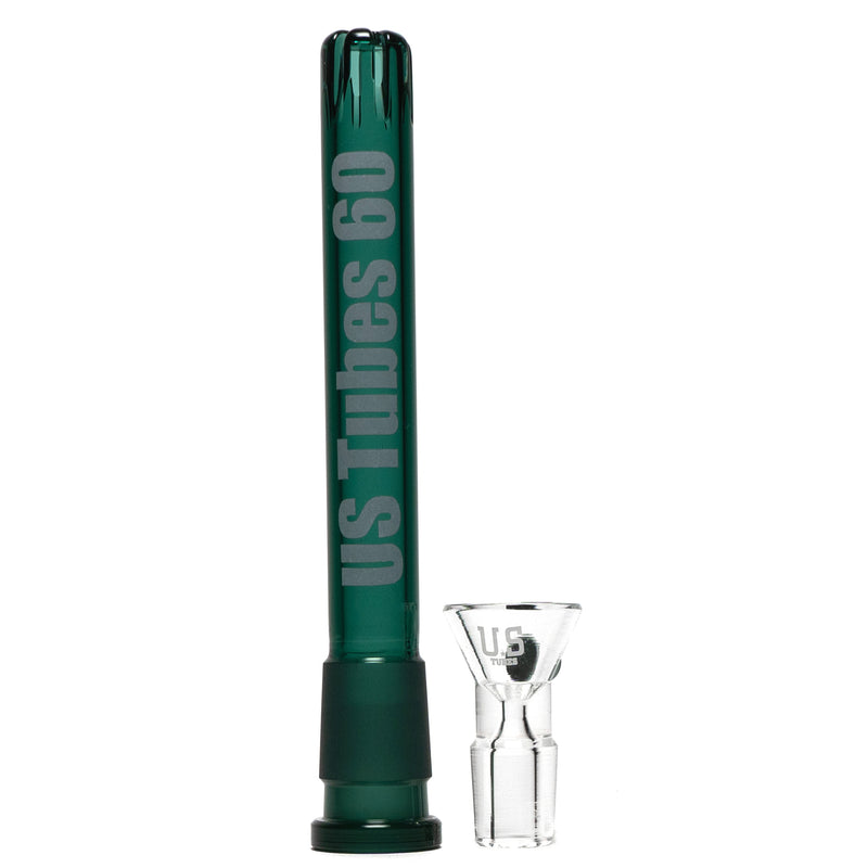 US Tubes - 20" Beaker 50x7 w/ 24mm Joint - Constriction - Teal Shadow Label - The Cave