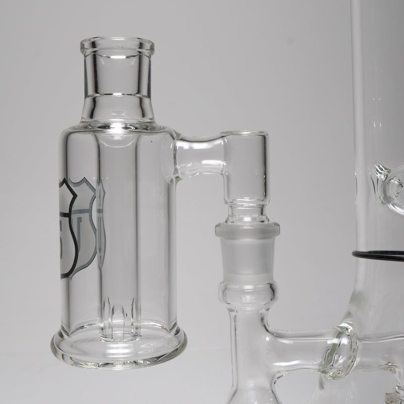 US Tubes - Ash Catcher - 18mm 90° - White & Grey Highway Label - The Cave