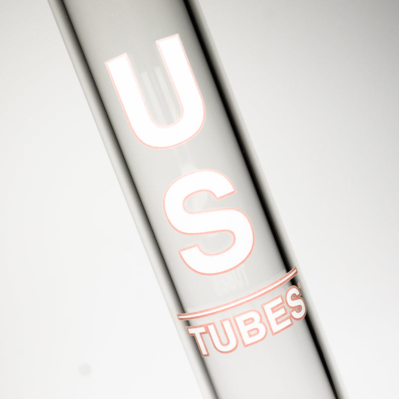 US Tubes - 20" Beaker 50x5 w/ 24mm Joint - White & Pink Vertical Label w/ Purple Slide - The Cave